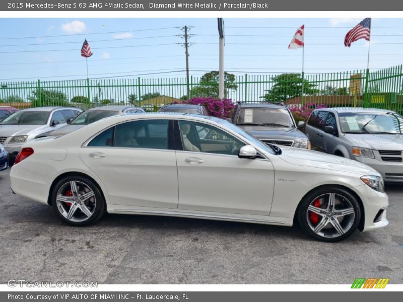 Diamond White Metallic / Porcelain/Black 2015 Mercedes-Benz S 63 AMG 4Matic Sedan