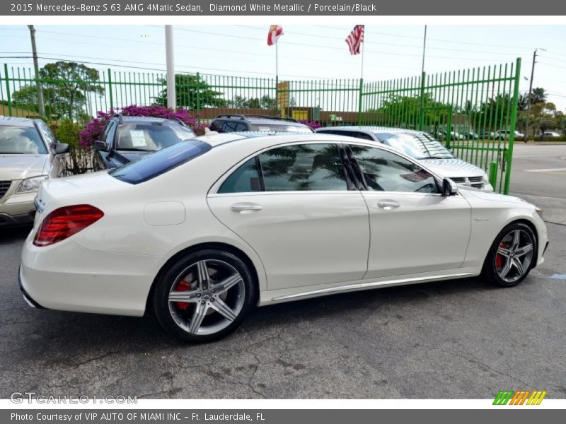 Diamond White Metallic / Porcelain/Black 2015 Mercedes-Benz S 63 AMG 4Matic Sedan