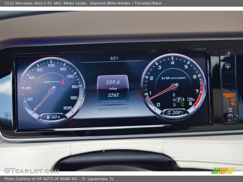 Diamond White Metallic / Porcelain/Black 2015 Mercedes-Benz S 63 AMG 4Matic Sedan