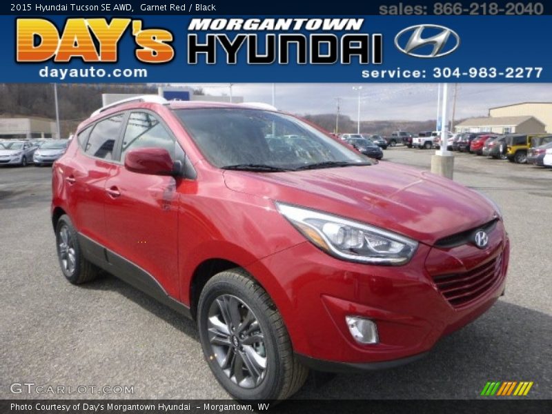 Garnet Red / Black 2015 Hyundai Tucson SE AWD