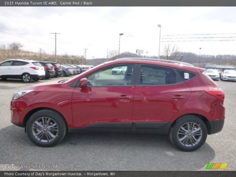 Garnet Red / Black 2015 Hyundai Tucson SE AWD
