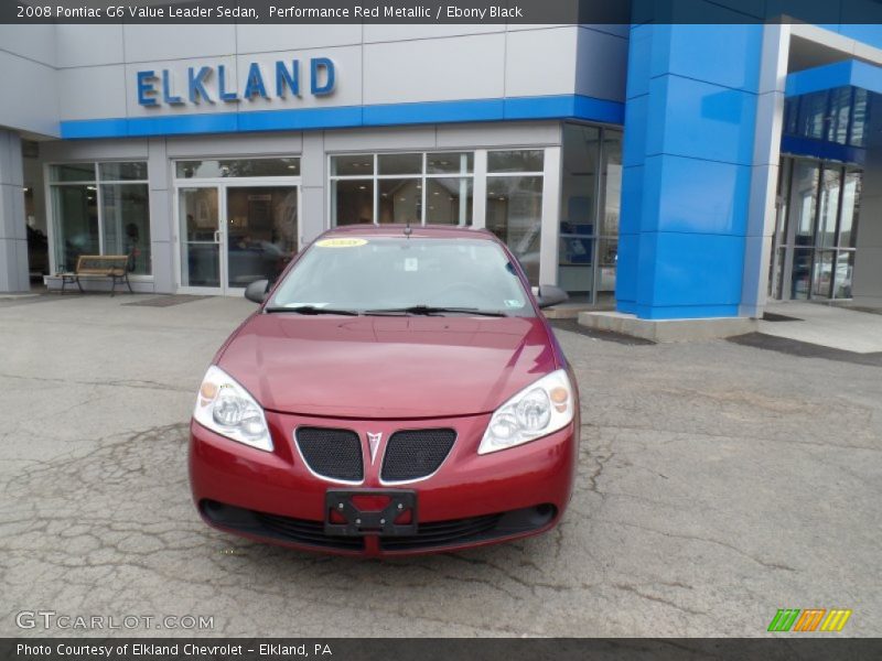 Performance Red Metallic / Ebony Black 2008 Pontiac G6 Value Leader Sedan