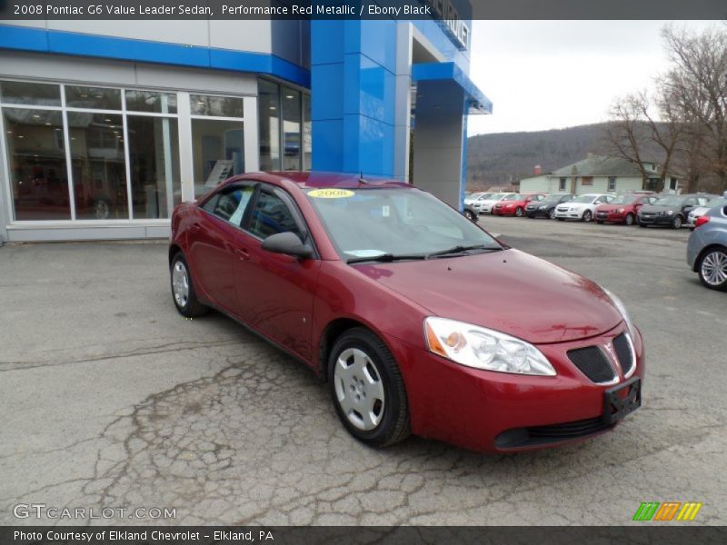 Performance Red Metallic / Ebony Black 2008 Pontiac G6 Value Leader Sedan