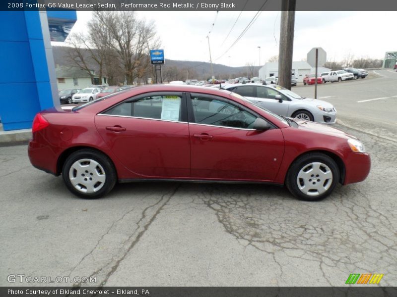 Performance Red Metallic / Ebony Black 2008 Pontiac G6 Value Leader Sedan