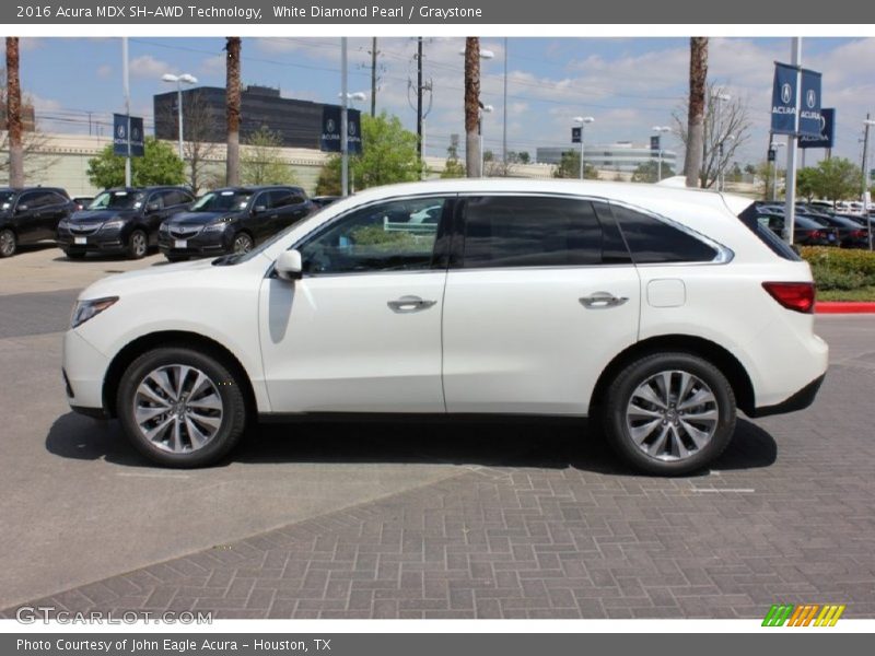 White Diamond Pearl / Graystone 2016 Acura MDX SH-AWD Technology