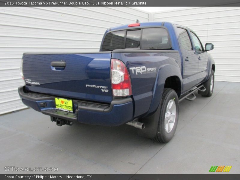 Blue Ribbon Metallic / Graphite 2015 Toyota Tacoma V6 PreRunner Double Cab