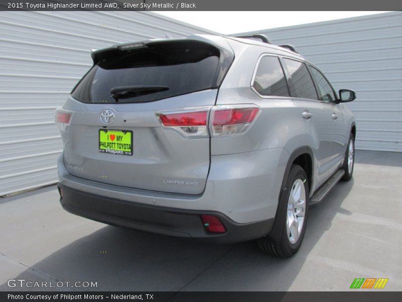 Silver Sky Metallic / Black 2015 Toyota Highlander Limited AWD