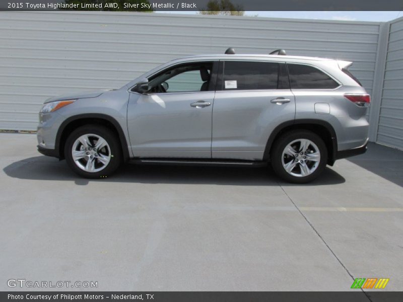 Silver Sky Metallic / Black 2015 Toyota Highlander Limited AWD