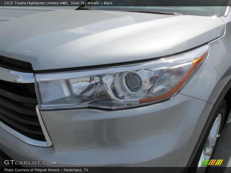 Silver Sky Metallic / Black 2015 Toyota Highlander Limited AWD