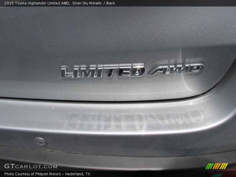 Silver Sky Metallic / Black 2015 Toyota Highlander Limited AWD