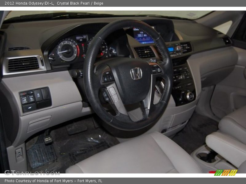 Crystal Black Pearl / Beige 2012 Honda Odyssey EX-L