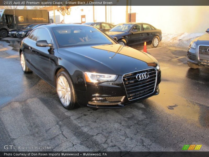 Brilliant Black / Chestnut Brown 2015 Audi A5 Premium quattro Coupe