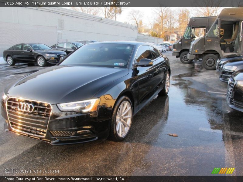 Brilliant Black / Chestnut Brown 2015 Audi A5 Premium quattro Coupe