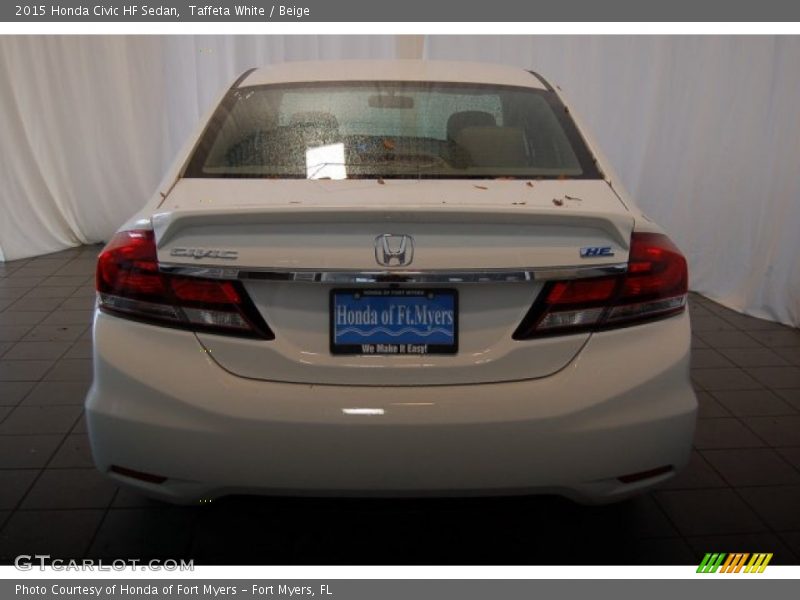 Taffeta White / Beige 2015 Honda Civic HF Sedan