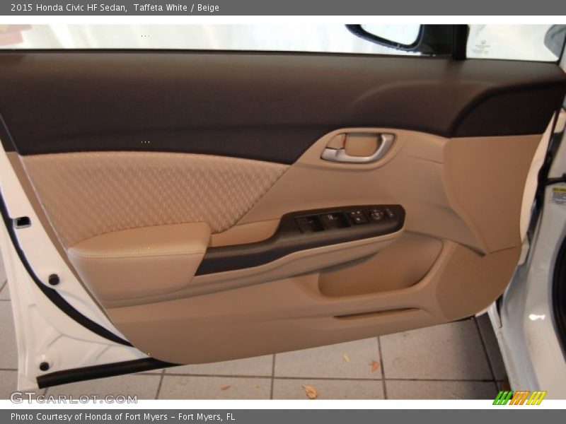 Taffeta White / Beige 2015 Honda Civic HF Sedan