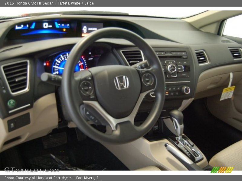 Taffeta White / Beige 2015 Honda Civic HF Sedan