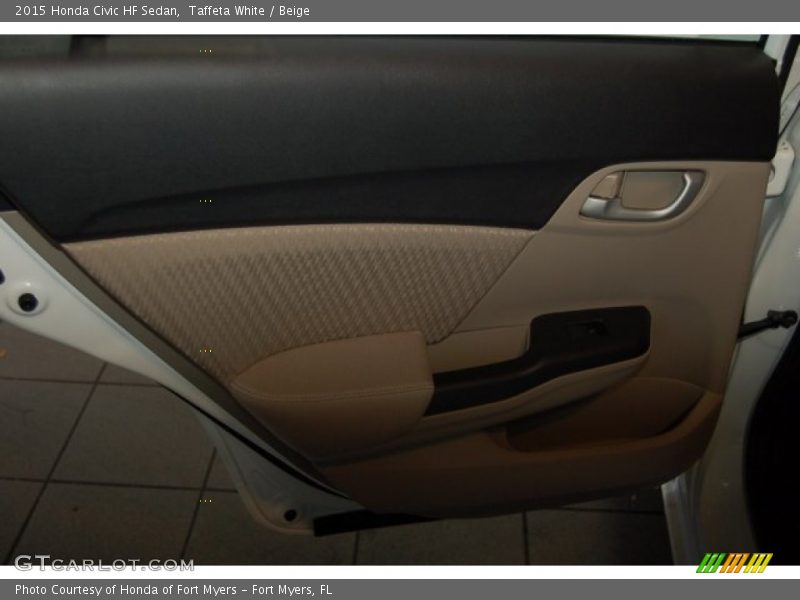 Taffeta White / Beige 2015 Honda Civic HF Sedan