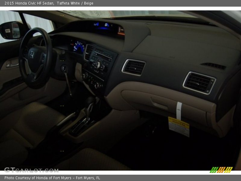 Taffeta White / Beige 2015 Honda Civic HF Sedan