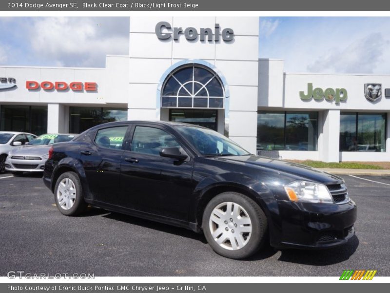 Black Clear Coat / Black/Light Frost Beige 2014 Dodge Avenger SE