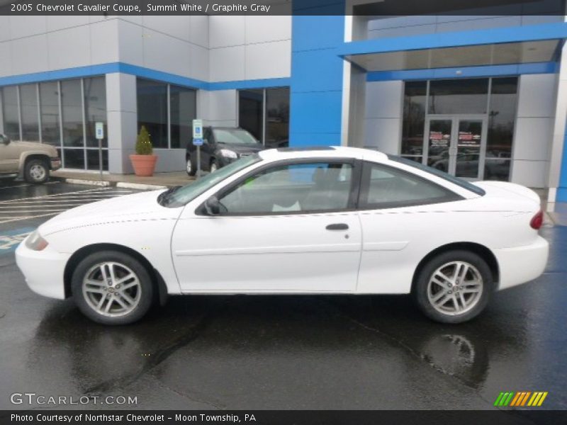 Summit White / Graphite Gray 2005 Chevrolet Cavalier Coupe