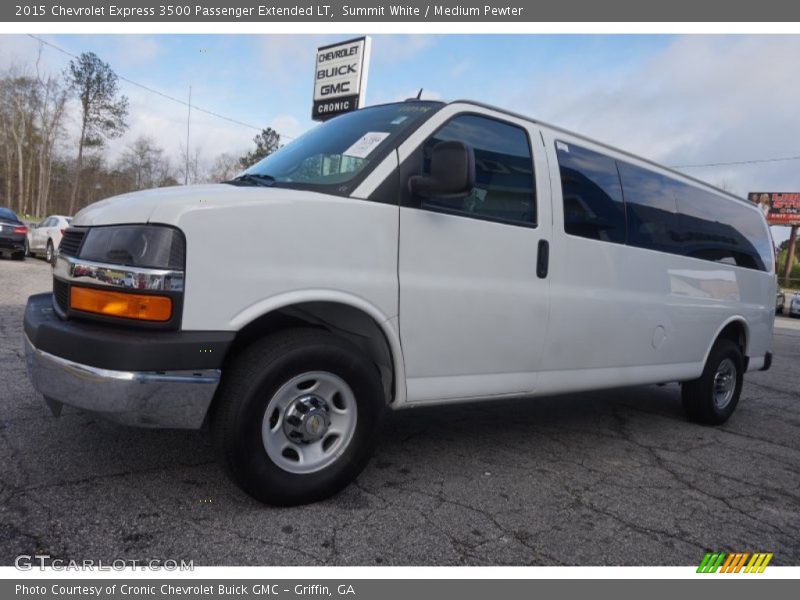 Summit White / Medium Pewter 2015 Chevrolet Express 3500 Passenger Extended LT