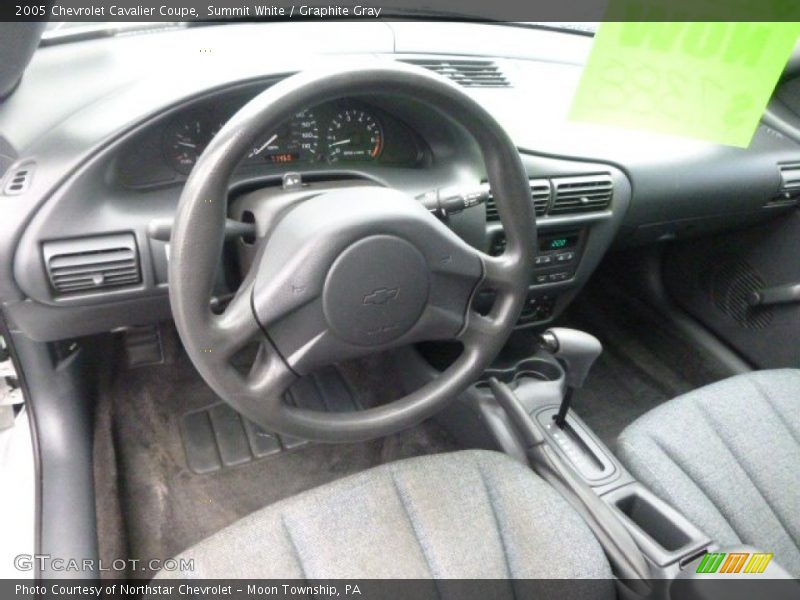 Summit White / Graphite Gray 2005 Chevrolet Cavalier Coupe