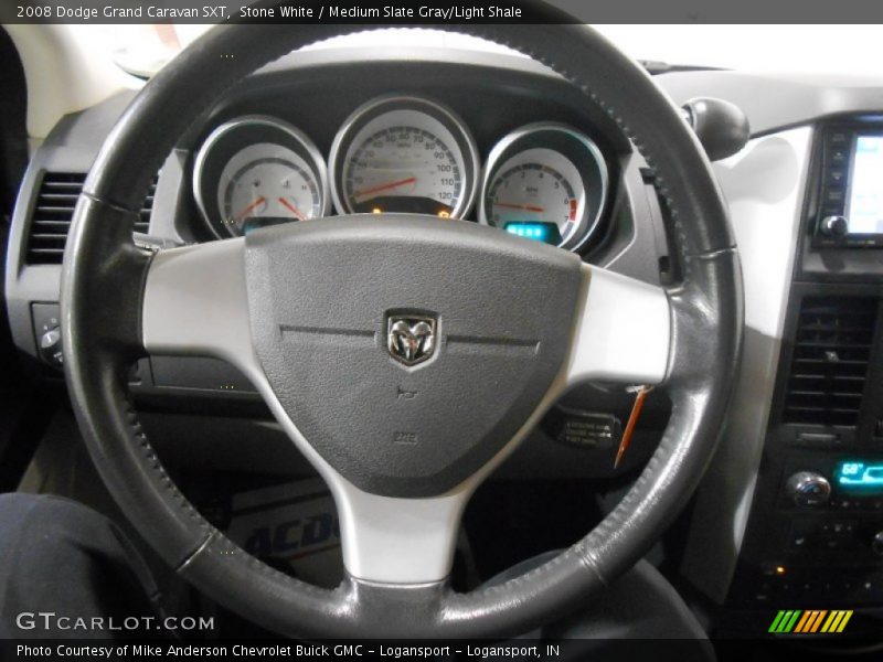 Stone White / Medium Slate Gray/Light Shale 2008 Dodge Grand Caravan SXT