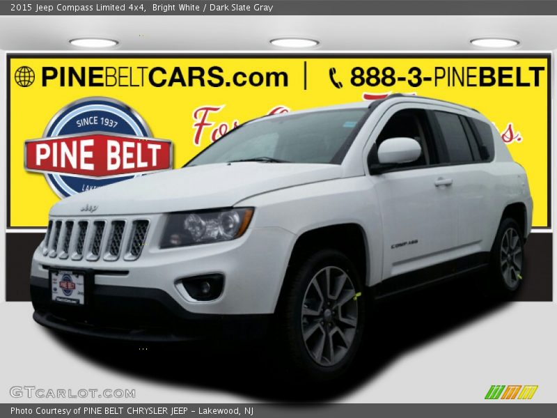 Bright White / Dark Slate Gray 2015 Jeep Compass Limited 4x4