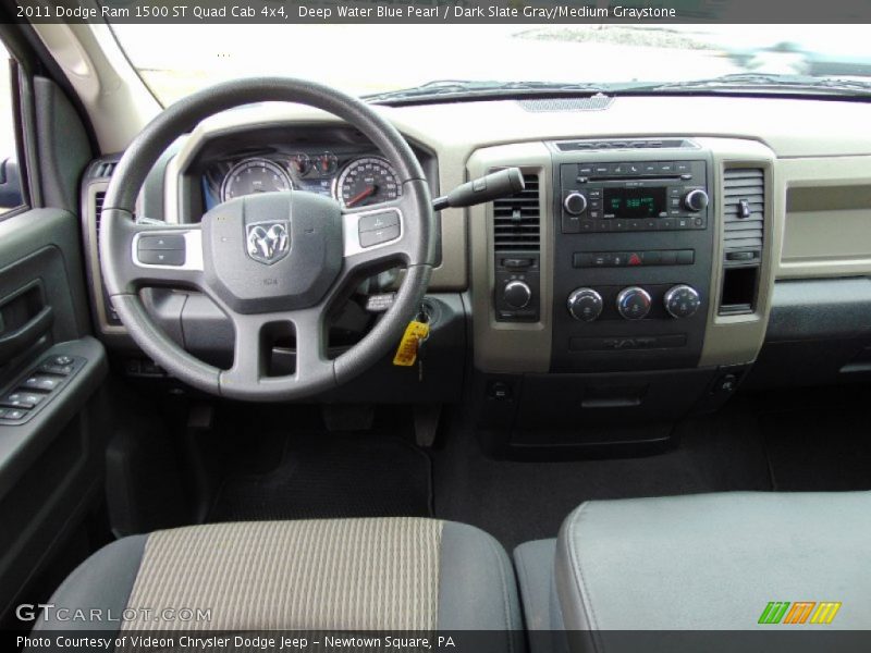 Deep Water Blue Pearl / Dark Slate Gray/Medium Graystone 2011 Dodge Ram 1500 ST Quad Cab 4x4