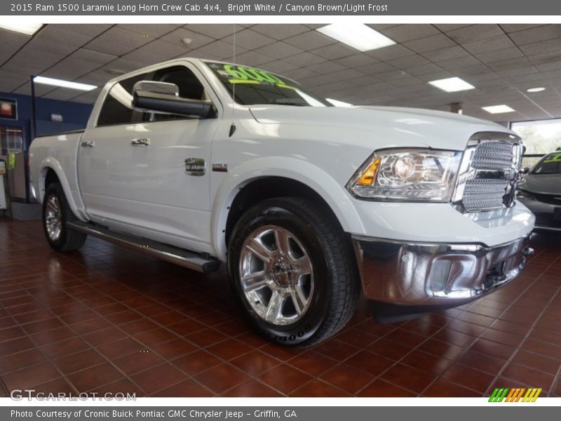 Bright White / Canyon Brown/Light Frost 2015 Ram 1500 Laramie Long Horn Crew Cab 4x4