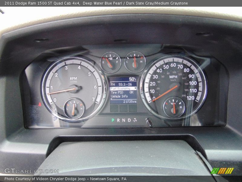 Deep Water Blue Pearl / Dark Slate Gray/Medium Graystone 2011 Dodge Ram 1500 ST Quad Cab 4x4