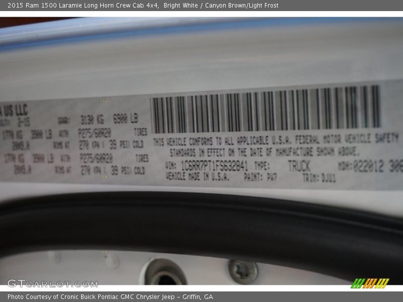 Bright White / Canyon Brown/Light Frost 2015 Ram 1500 Laramie Long Horn Crew Cab 4x4