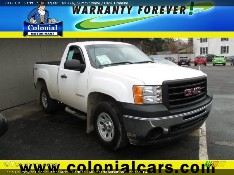 Summit White / Dark Titanium 2012 GMC Sierra 1500 Regular Cab 4x4