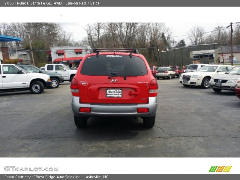 Canyon Red / Beige 2005 Hyundai Santa Fe GLS 4WD
