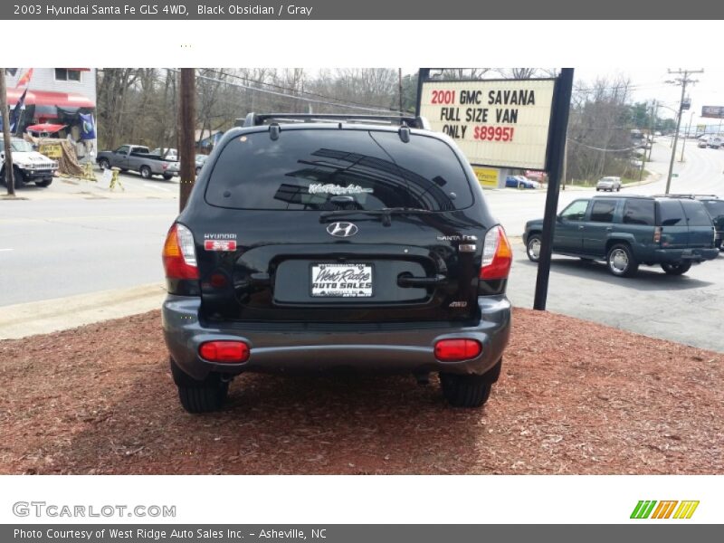 Black Obsidian / Gray 2003 Hyundai Santa Fe GLS 4WD