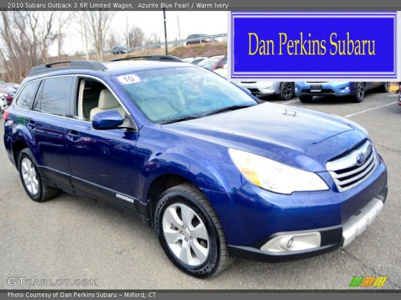 Azurite Blue Pearl / Warm Ivory 2010 Subaru Outback 3.6R Limited Wagon