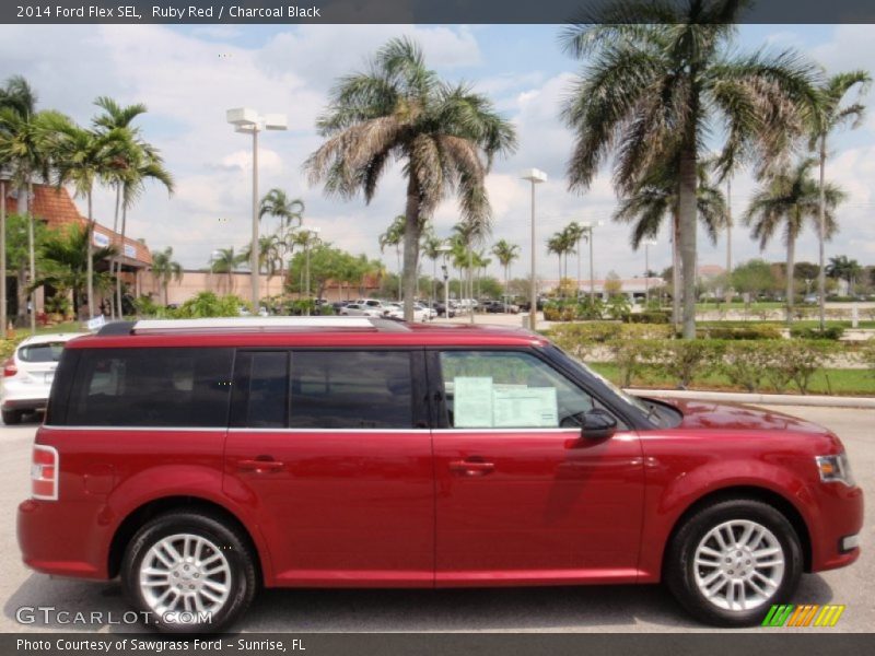 Ruby Red / Charcoal Black 2014 Ford Flex SEL