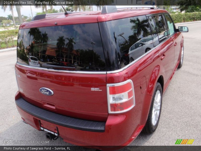 Ruby Red / Charcoal Black 2014 Ford Flex SEL