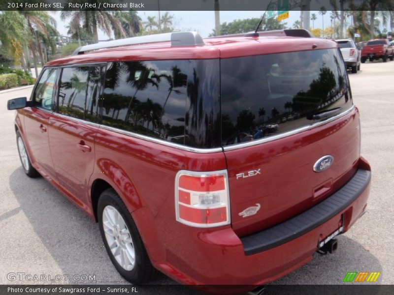 Ruby Red / Charcoal Black 2014 Ford Flex SEL