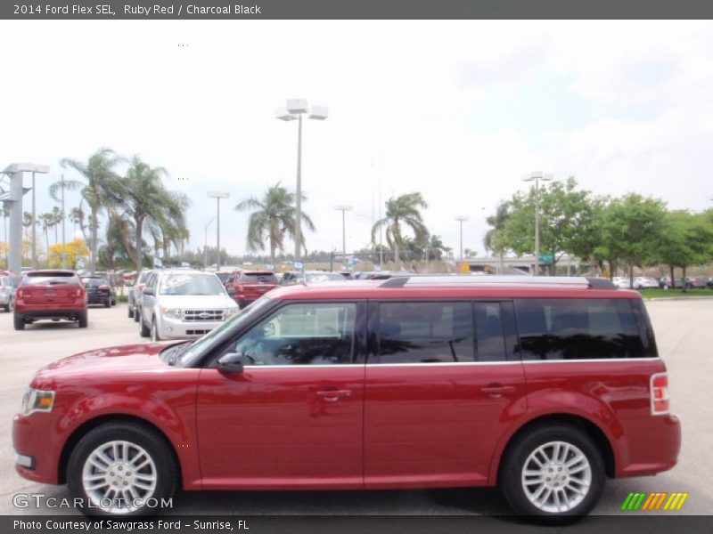 Ruby Red / Charcoal Black 2014 Ford Flex SEL