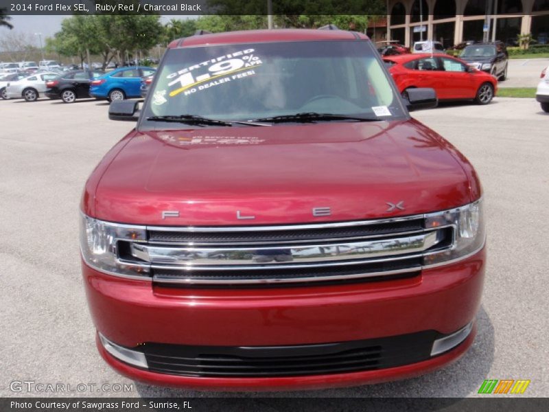 Ruby Red / Charcoal Black 2014 Ford Flex SEL