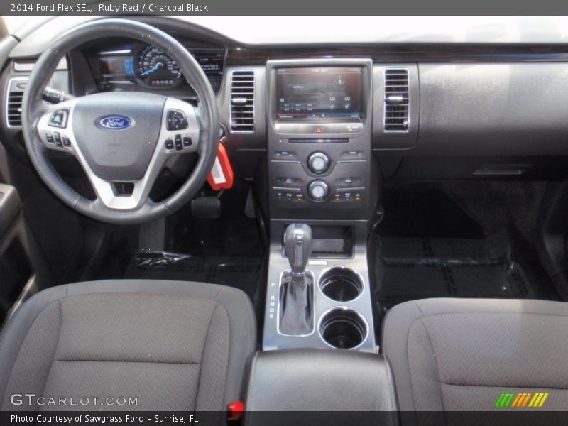 Ruby Red / Charcoal Black 2014 Ford Flex SEL