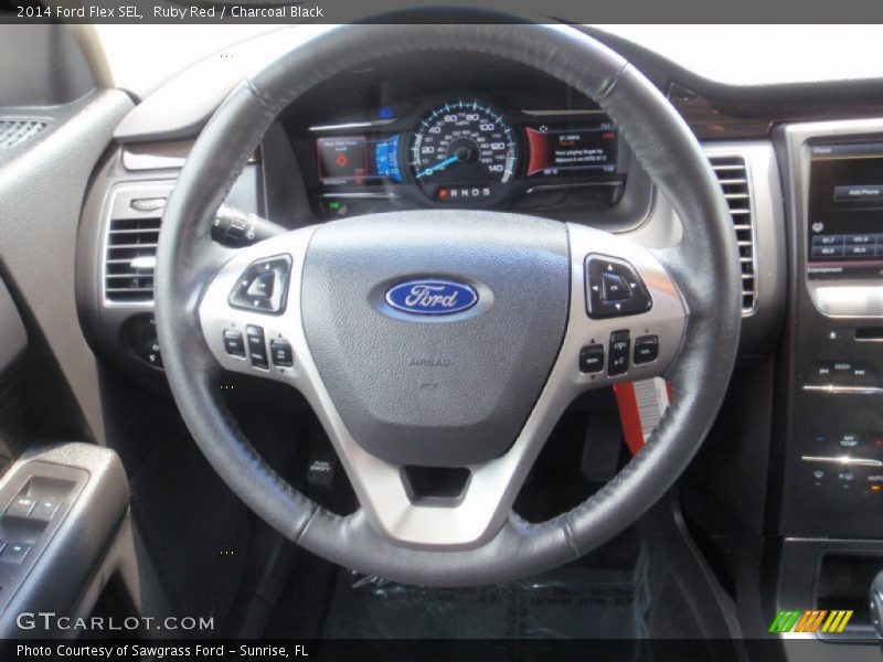 Ruby Red / Charcoal Black 2014 Ford Flex SEL