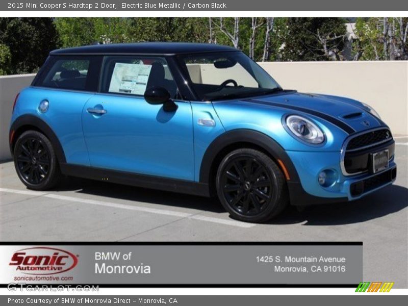 Electric Blue Metallic / Carbon Black 2015 Mini Cooper S Hardtop 2 Door
