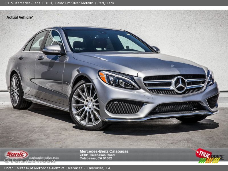 Paladium Silver Metallic / Red/Black 2015 Mercedes-Benz C 300