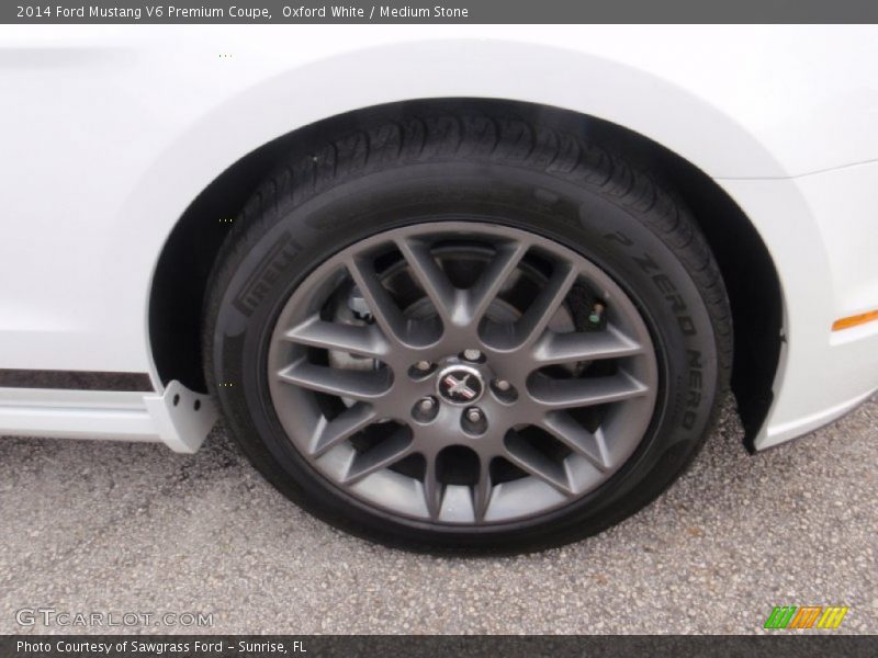 Oxford White / Medium Stone 2014 Ford Mustang V6 Premium Coupe