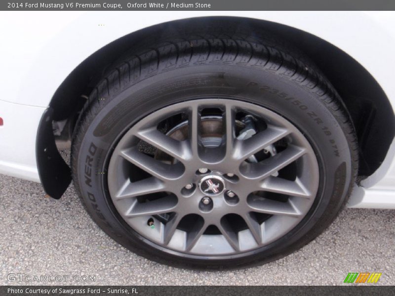 Oxford White / Medium Stone 2014 Ford Mustang V6 Premium Coupe