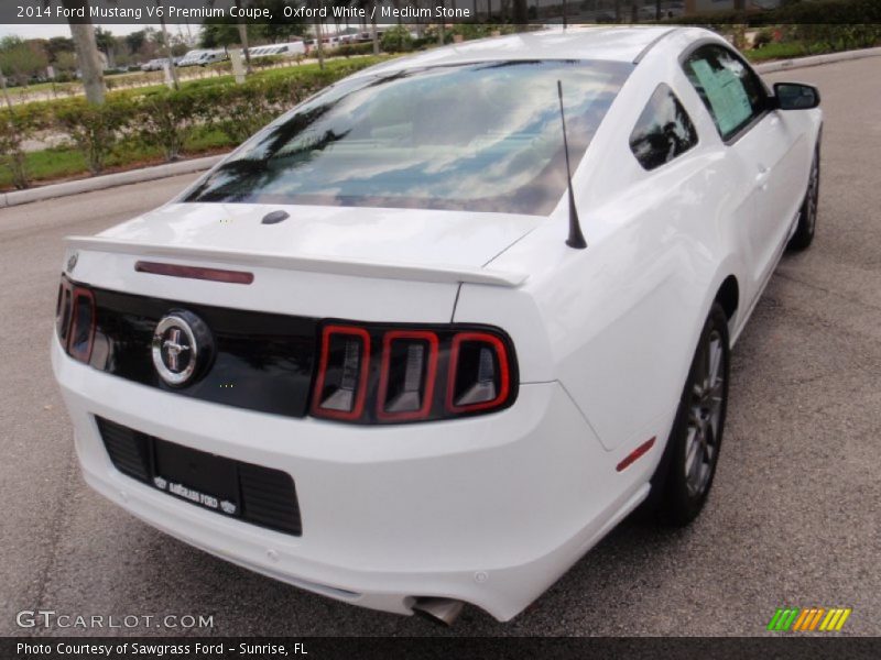 Oxford White / Medium Stone 2014 Ford Mustang V6 Premium Coupe