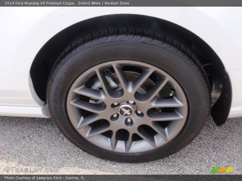 Oxford White / Medium Stone 2014 Ford Mustang V6 Premium Coupe