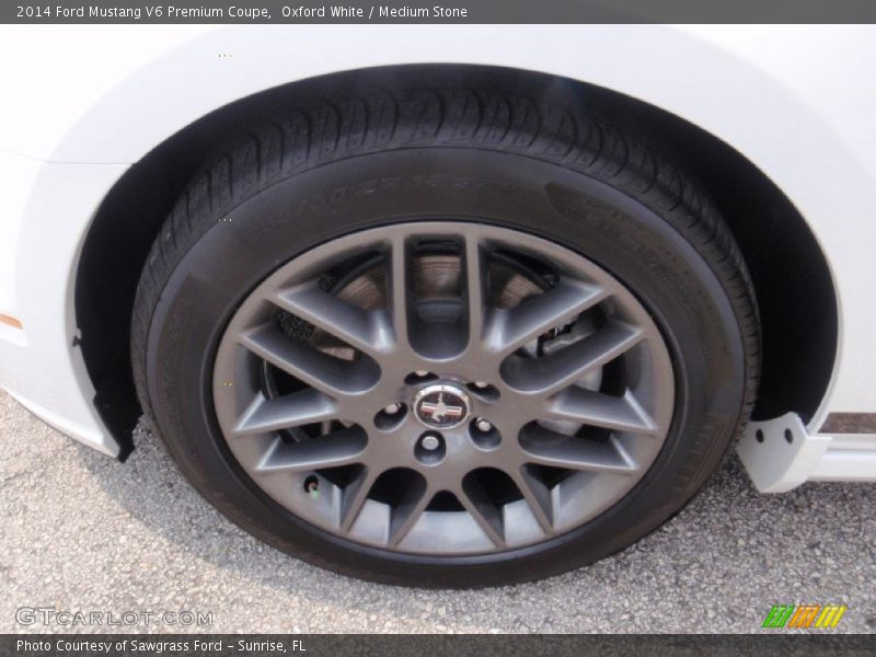 Oxford White / Medium Stone 2014 Ford Mustang V6 Premium Coupe